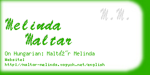 melinda maltar business card